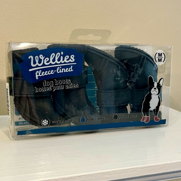 Dog Boots Fleece Lined For Rain Snow Mud Cold Weather Size Med - Picture 7 of 10